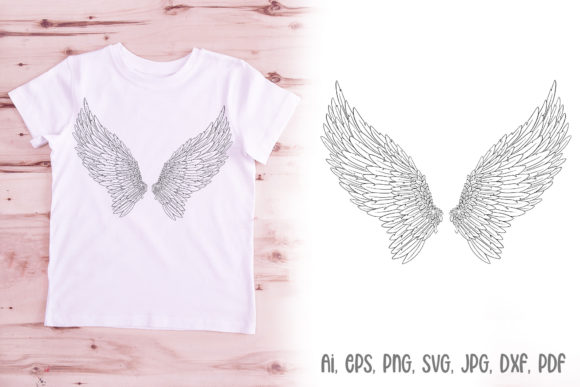 Angel Wings: A Faith-Inspired Line Art Design Asset
